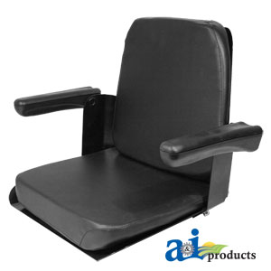 A-CS140-1V Complete Seat, w/ Flip-Up Arms, BLK VINYL