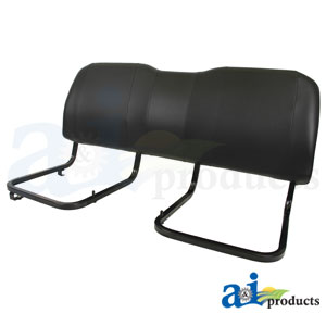 A-AM140945 Bench Seat Back, Black Vinyl, W/ Metal Frame