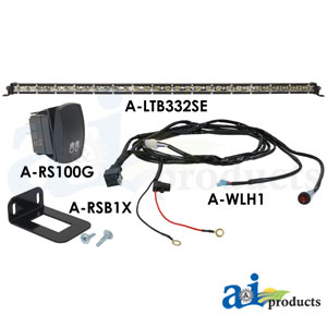 A-LTB332SEKT Light Bar Kit, LED, 32" Straight Single Row, Flood / Spot Combo, Harness, Switch