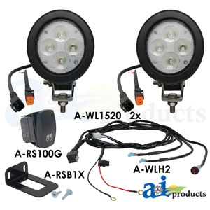 A-WL1520KT Light Kit, LED, Flood, 2 Lights, Harness, Switch