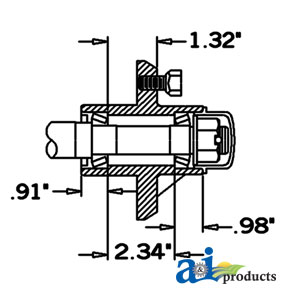 A-HS125044 Hub & Spindle Assy. (4 Bolt)