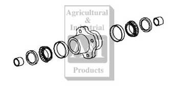 A-80A196 Hub w/ Bolts, Cups, Cones, Seals, Bushings