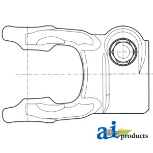 A-BP5090L0360 Implement Yoke, Splined 1 3/8" - 6 Spline w/ Tappered Pin