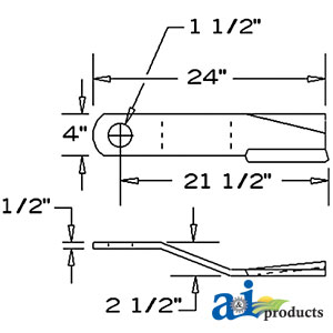 A-78494BH Blade, Rotary Cutter, CW, Lift