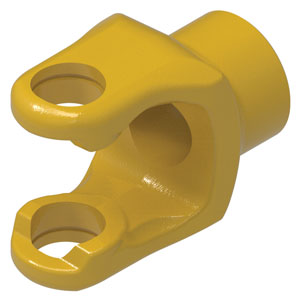 A-800-7928 Implement Yoke, 44mm Round Bore w/ 10mm Keyway & Setscrew