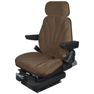 A-F10M4110 Seat, F10 Series, Low Pro Mechanical Suspension, Brown Checkered Cloth