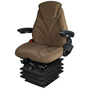 A-F20A7040 Seat, F20 Series w/ Isolator, Air Suspension, Brown Checkered Cloth