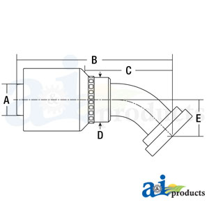 A-C6145-16-16-W CODE 61 FLG HEAD-45° ELBO