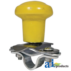 A-5A6YL Spinner, Aluminum Steering Wheel (yellow plastic coated knob)