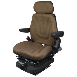 A-F10M4142 Seat, F10 Series w/ Isolator, Low Pro Mechanical Suspension, Brown Cloth
