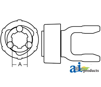 A-BP507173751-A Tractor Yoke, Splined 1 3/8" - 21 Spline w/ QDP