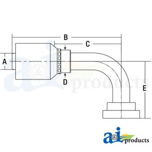 A-C6290-12-12-W (HW-C62) Code 62 Flange Head - 90° Elbow