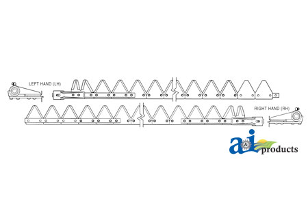 A-861-957 7' (RH), Plated 11ga sabertooth, Bolt-On