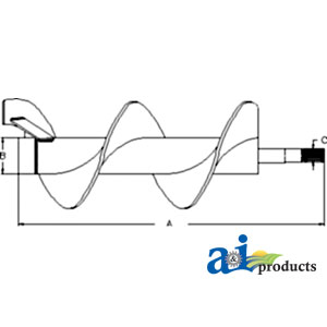 A-87575223 Auger Extension, Unloading, 3 Ft., Standard Wear