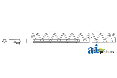 A-801-779 9', Chrome 11ga top serrated, Bolt-On