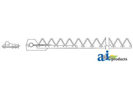 A-801-294 7', Black 12ga under serrated, Bolt-On
