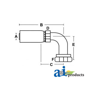 A-FJX90-06-04 (HC-FJX90) Female JIC 37° - Swivel - 90° Elbow