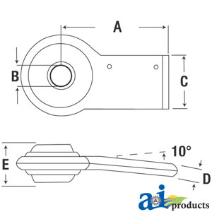 A-BE010 Weld On End For Lift Arm, Cat I (RH/LH)