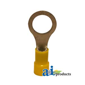 A-R11 Ring Terminal, Insulated, Wire Size 12-10, Stud Size 3/8", 10 Pk