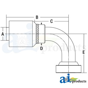 A-CAT90-16-16-W CAT FLANGE-90°