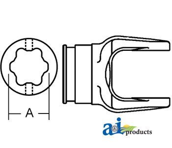 A-W356906 Inboard Yoke, used w/ S5 Profile Tubing