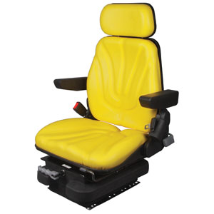 A-F10M4125 Seat, F10 Series, Low Pro Mechanical Suspension, Yellow Vinyl