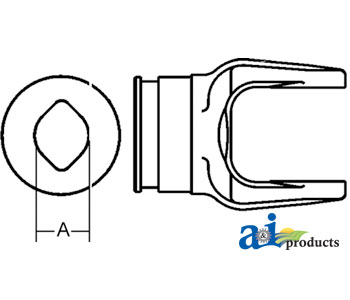 A-W040540-A Inboard Yoke, used w/ Ov, OvGA & OvGEH Inner Profile Tubing
