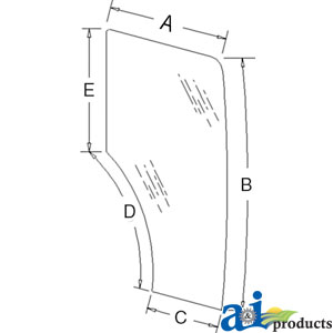 A-44910452 Glass, Door (RH); 6 Holes
