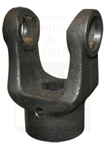 A-D358118 Implement Yoke, Splined 1 1/8" - 6 Spline, 4 3/16" Length, 21/64" Drill Through Hole