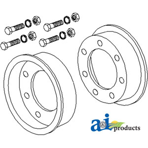 A-80A502 Rim, Two Wheel Halves w/ Bolts