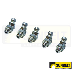 A-B1PLGF46201 6mm x 1mm Taper Thread 45 Degree Grease Fitting, 5 pcs