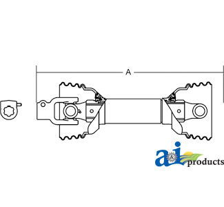 A-BP512100101-A Driveline; W/ 1 3/8" 6 Spline QD Yokes