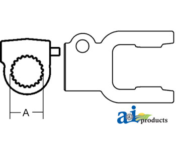 A-W056699 Tractor Yoke, Splined 1 3/8" - 6 Spline w/ QDP