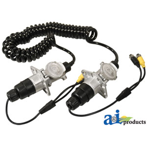 A-TCK523 CabCAM Trailer Cable Kit, 7 Pin Coiled, Aluminum Connectors, 2 Camera Capability