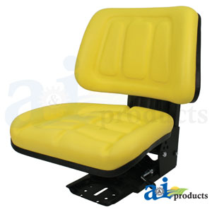 A-T333YL Seat w/ Trapezoid Backrest, Yellow Vinyl, 265 lb / 120 kg Weight Limit