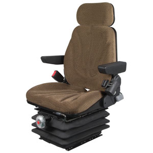 A-F10M6110 Seat, F10 Series, Mechanical Suspension, Brown Checkered Cloth