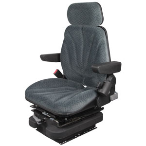 A-F10M4135 Seat, F10 Series w/ Isolator, Low Pro Mechanical Suspension, Gray Cloth