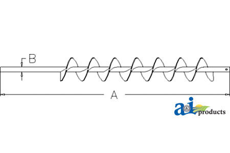 A-AH169020 Auger, Shoe Grain Supply (Stainless Steel, LH)
