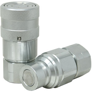 A-FF5018FPS Flat Face Hydraulic Coupler Socket & Plug Set (1/2" NPT)