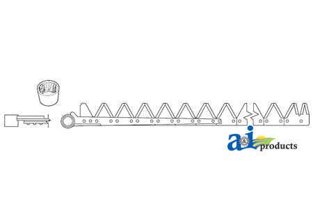 A-830-579 9', Chrome 11ga top serrated, Riveted