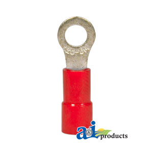 A-R03 Ring Terminal, Insulated, Wire Size 22-16, Stud Size #6, 10 Pk