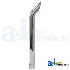 A-132223A1 Chrome Vertical Exhaust Stack, Curved, 38" Long, Slotted 3 1/8" ID