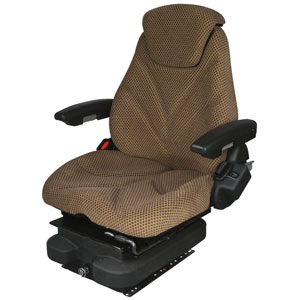 A-F20A5010 Seat, F20 Series, Low Pro Air Suspension, Brown Checkered Cloth