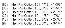 A-B1SB16 Hair Pin Cotter Assortment (141 pieces)