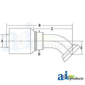 A-C6145-20-20-W CODE 61 FLG HEAD-45° ELBO
