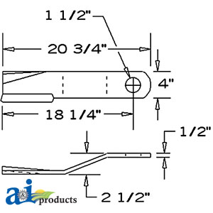A-86664BH Blade, Rotary Cutter, CCW, Lift