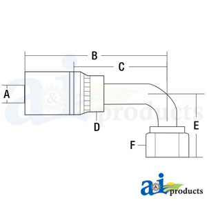 A-FJX90M-12-12-W (HW-FJX90) Female JIC 37° - Swivel - 90° Elbow