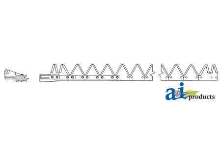 A-801-826 12', Chrome 11ga top serrated, Bolt-On