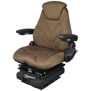 A-F20M5142 Seat, F20 Series w/ Isolator, Low Pro Mechanical Suspension, Brown Cloth