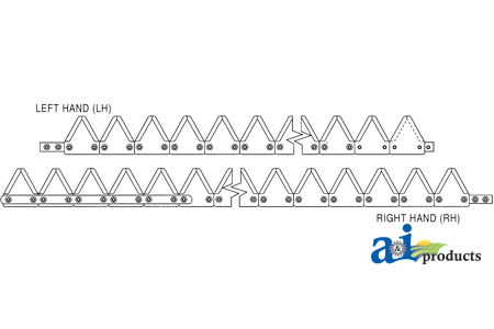 A-861-400 8' (LH), Black 11ga big tooth, Bolt-On